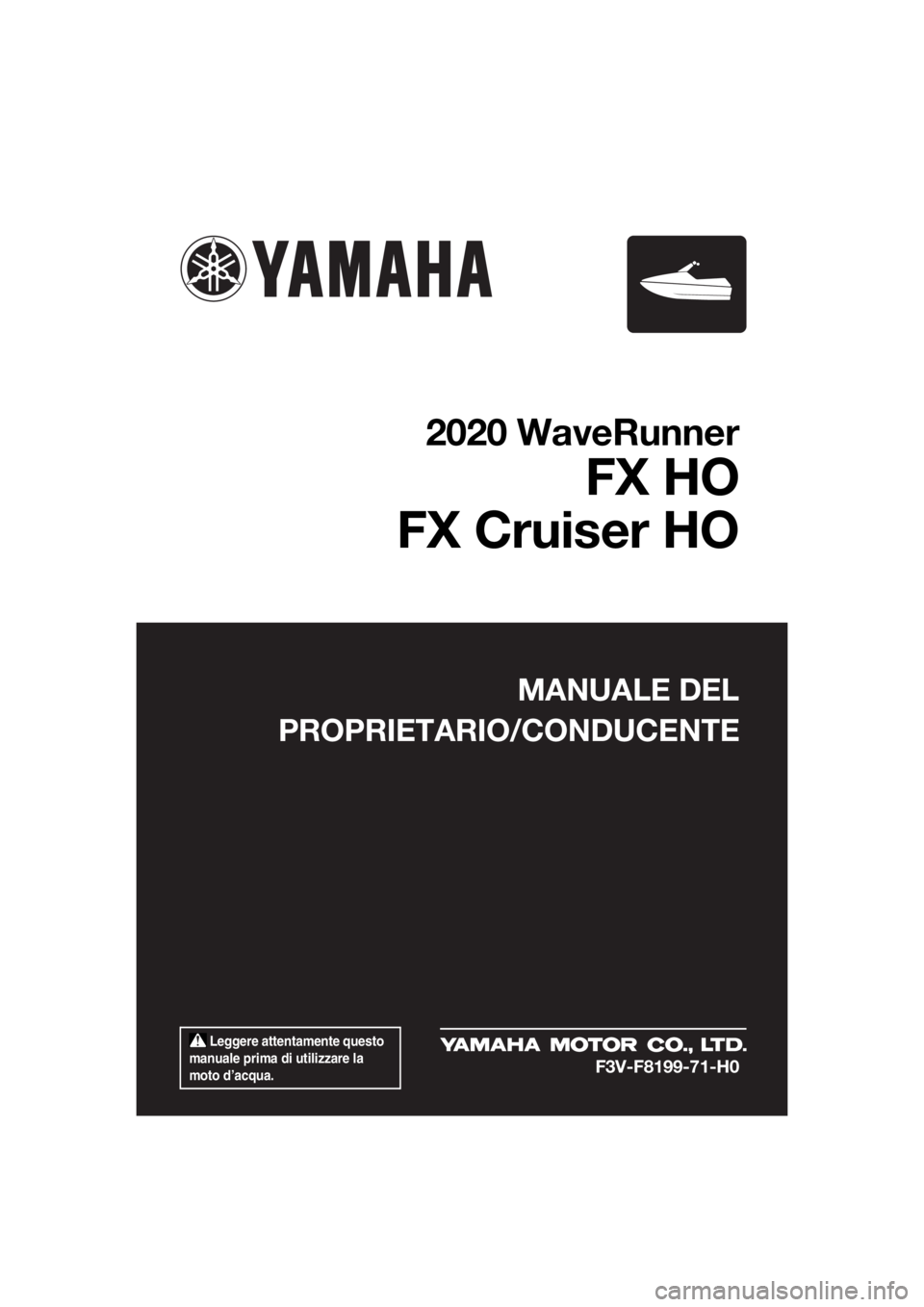 YAMAHA FX HO CRUISER 2020  Manuale duso (in Italian) 
