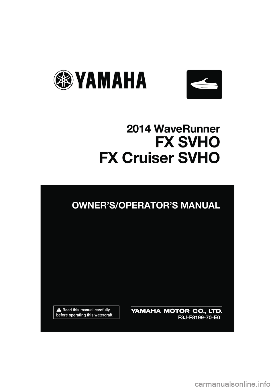 YAMAHA FX SVHO 2014  Owners Manual 