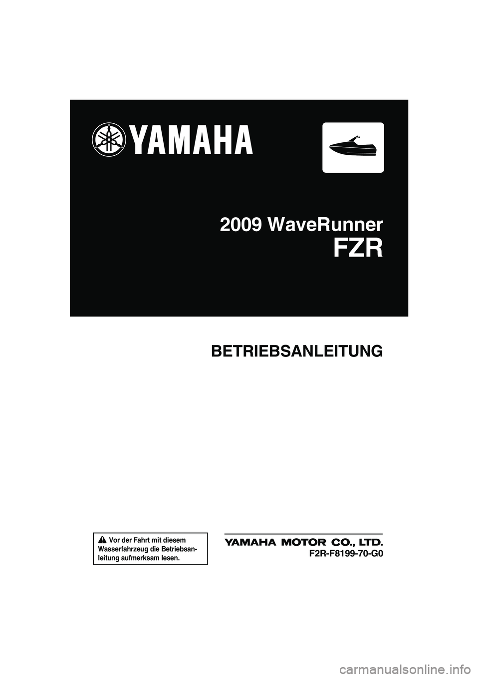 YAMAHA FZR SVHO 2009  Betriebsanleitungen (in German) 