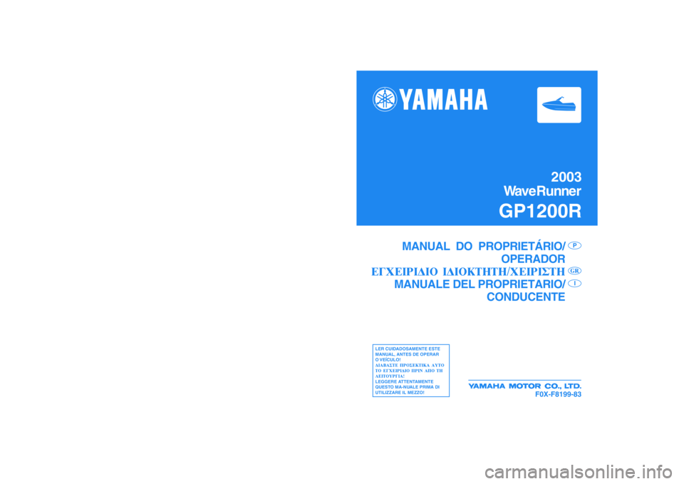 YAMAHA GP1200 2003  Manuale duso (in Italian) 