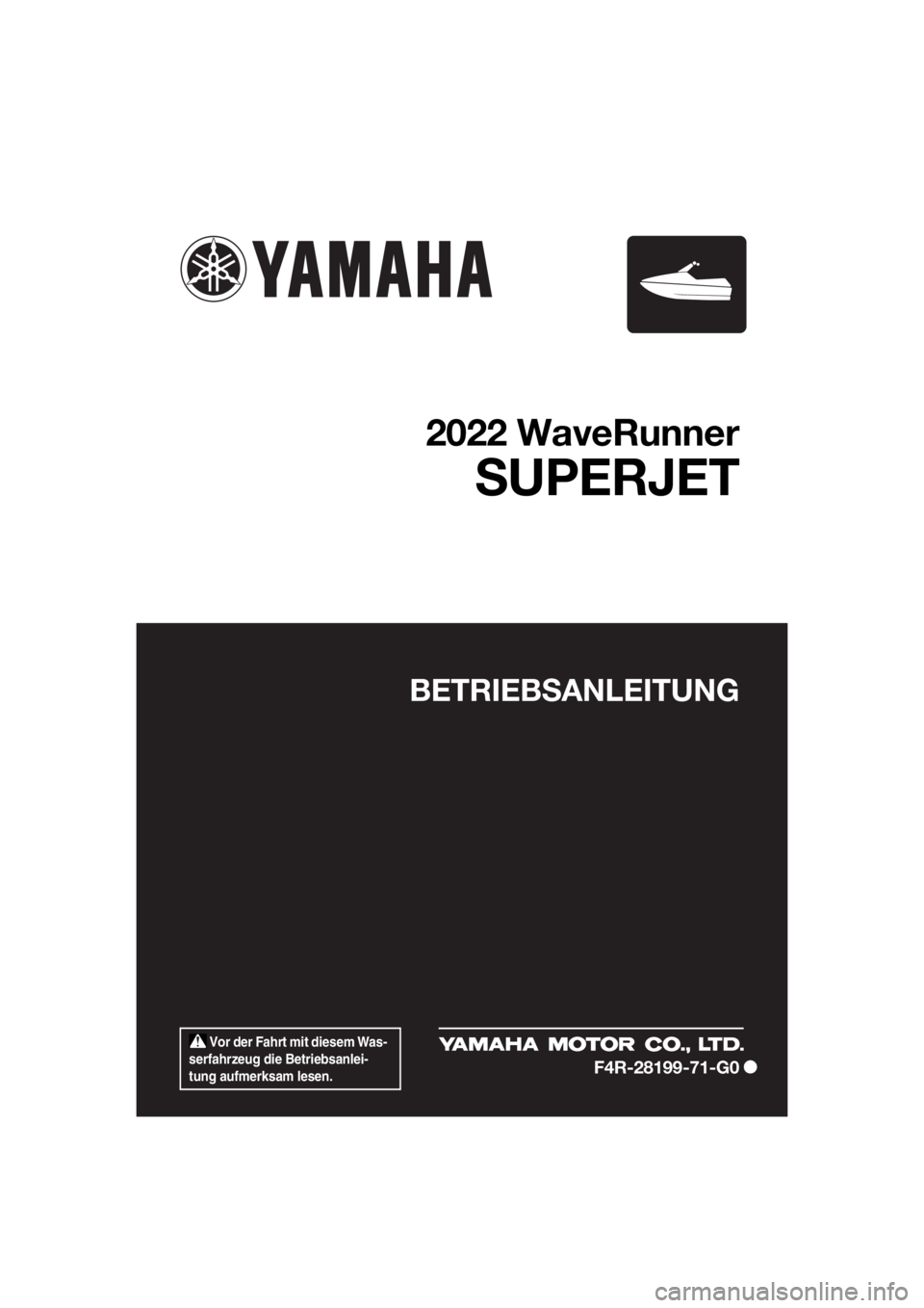 YAMAHA SUPERJET 2022  Betriebsanleitungen (in German) 