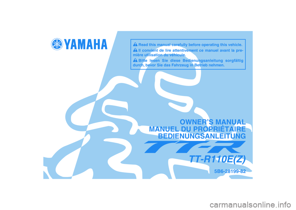 YAMAHA TTR110 2010  Notices Demploi (in French) 