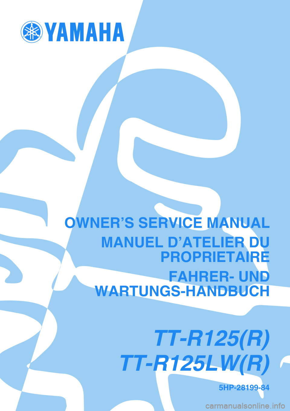YAMAHA TTR125 2003  Notices Demploi (in French) 