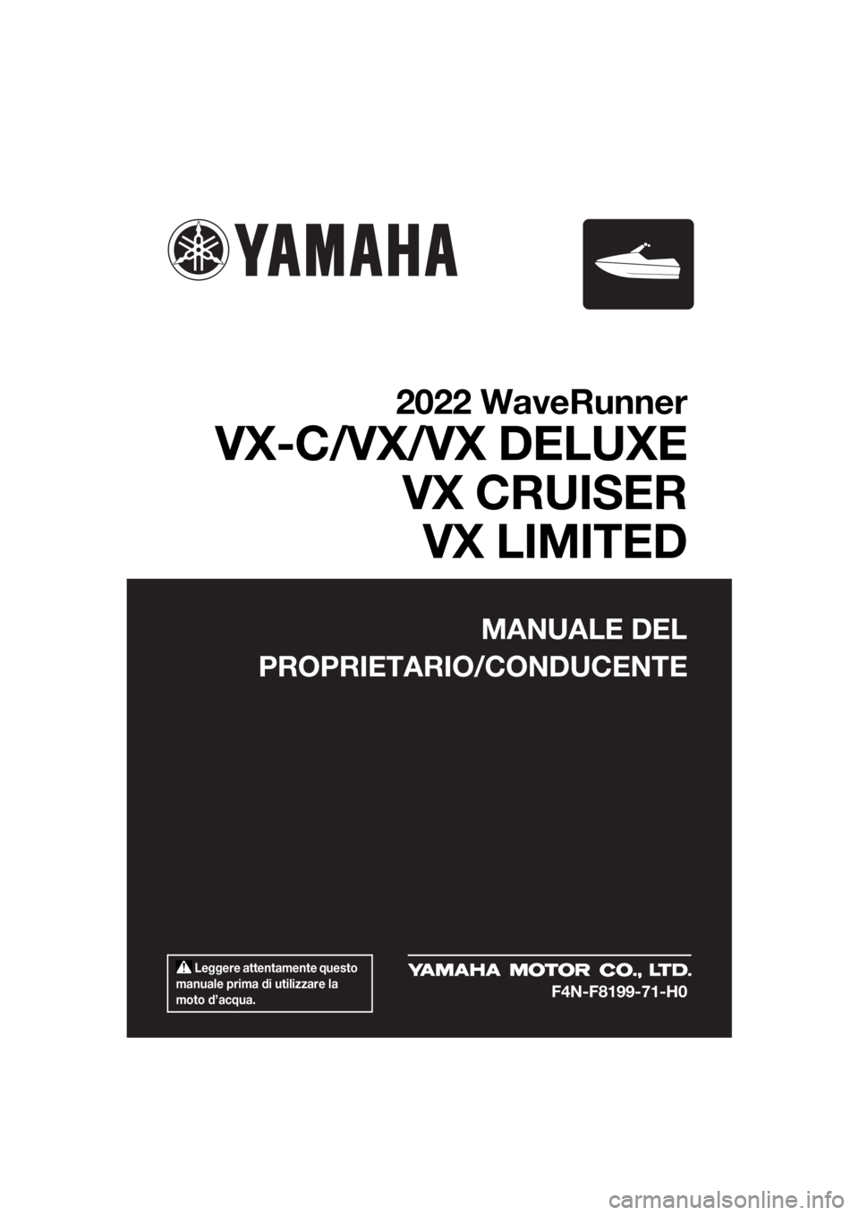 YAMAHA VX DELUXE 2022  Manuale duso (in Italian) 