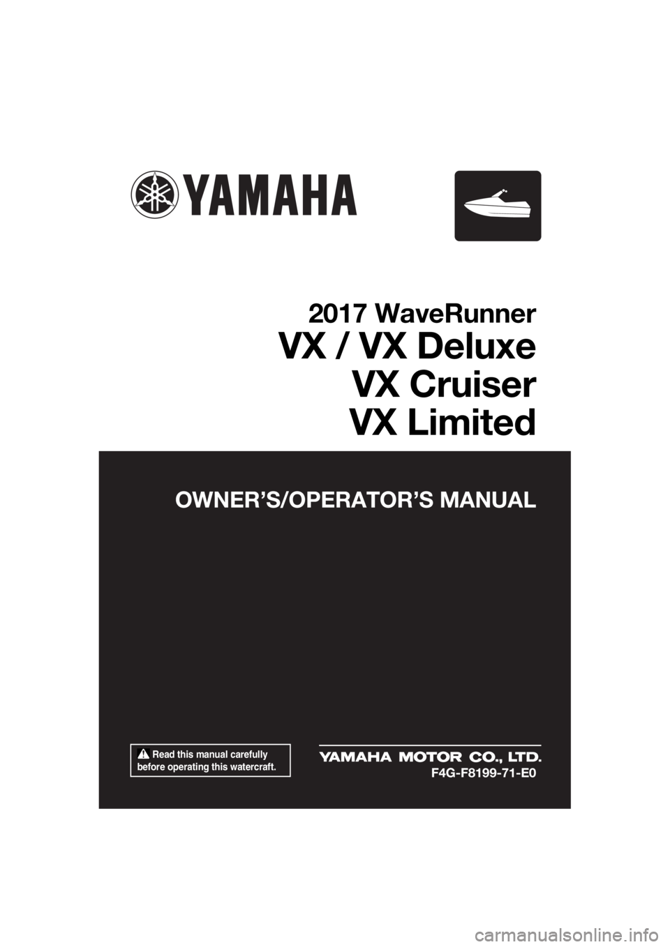 YAMAHA VX DELUXE 2017  Owners Manual 