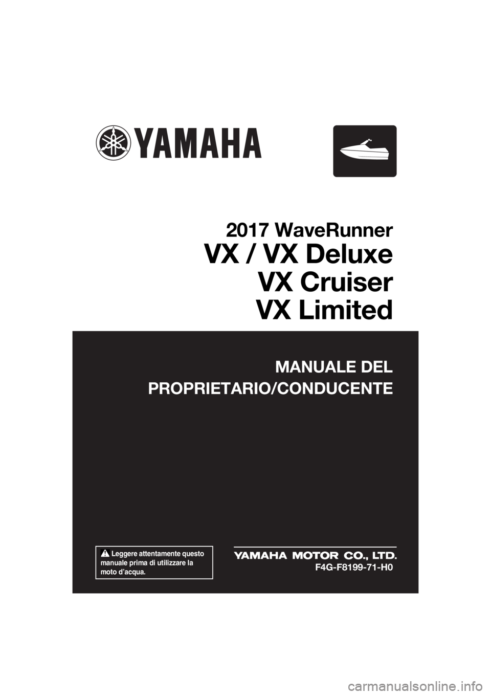 YAMAHA VX DELUXE 2017  Manuale duso (in Italian) 