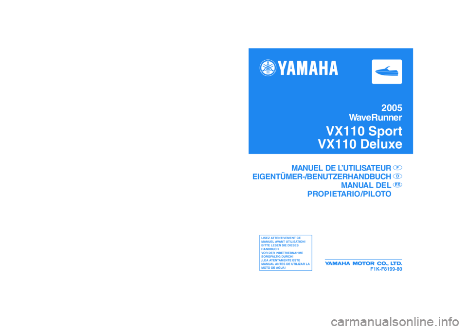 YAMAHA VX 2005  Manuale duso (in Italian) 