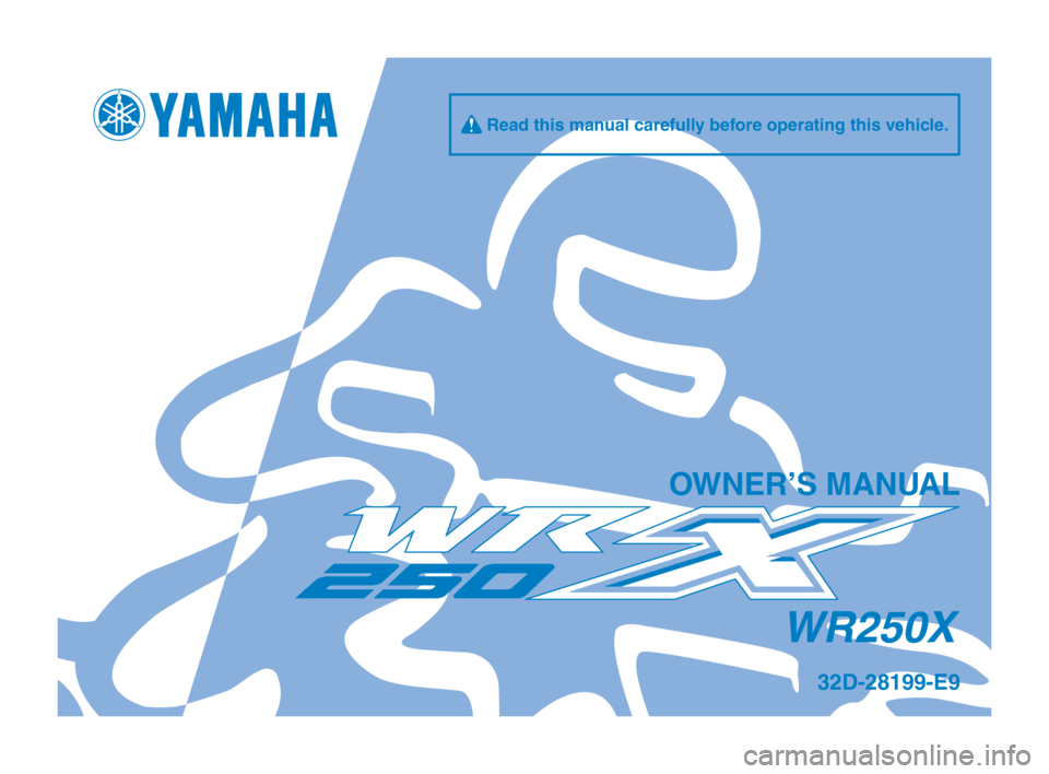 YAMAHA WR 250X 2012  Owners Manual 