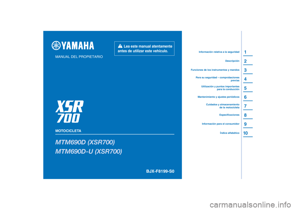 YAMAHA XSR 700 XTRIBUTE 2021  Manuale de Empleo (in Spanish) 