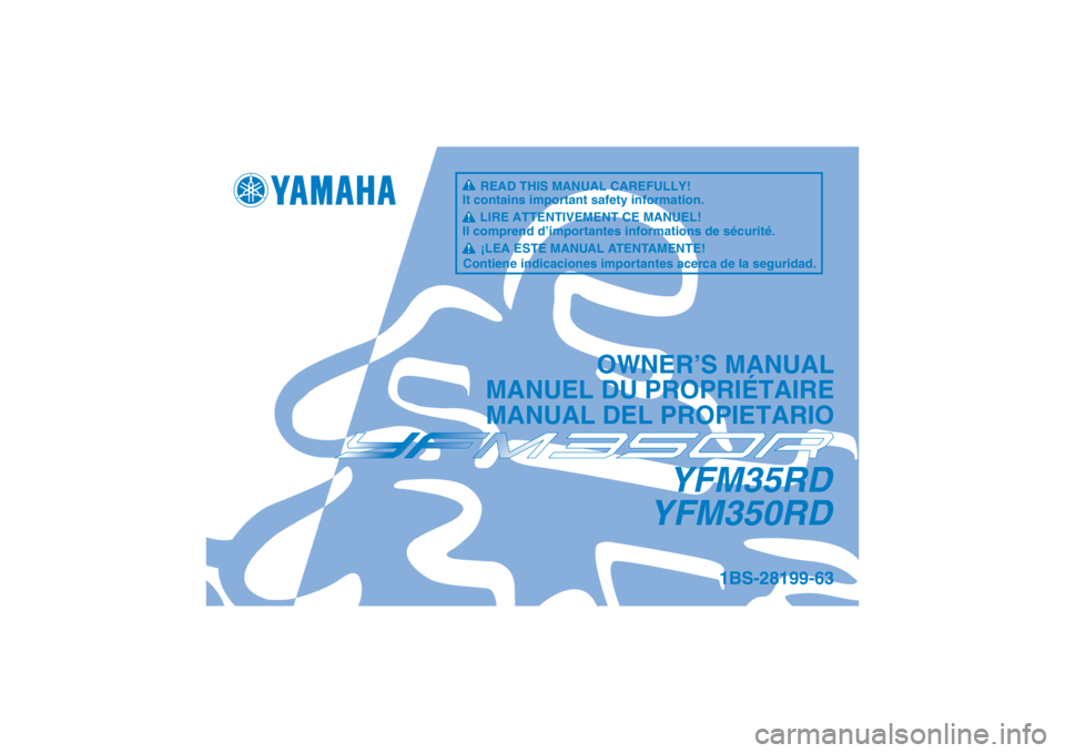 YAMAHA YFM350R 2013  Owners Manual 