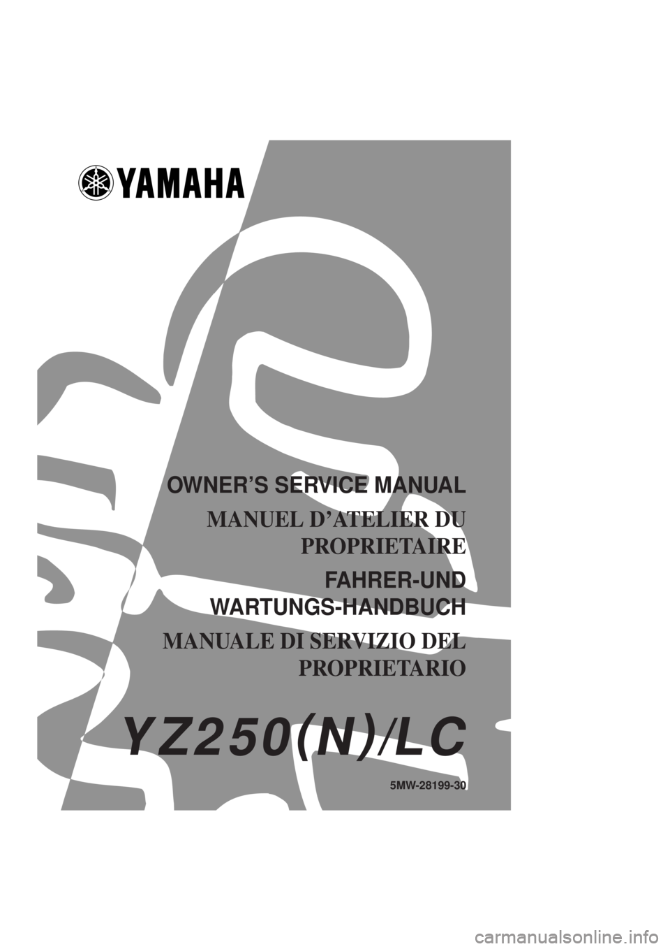 YAMAHA YZ250LC 2001  Owners Manual 