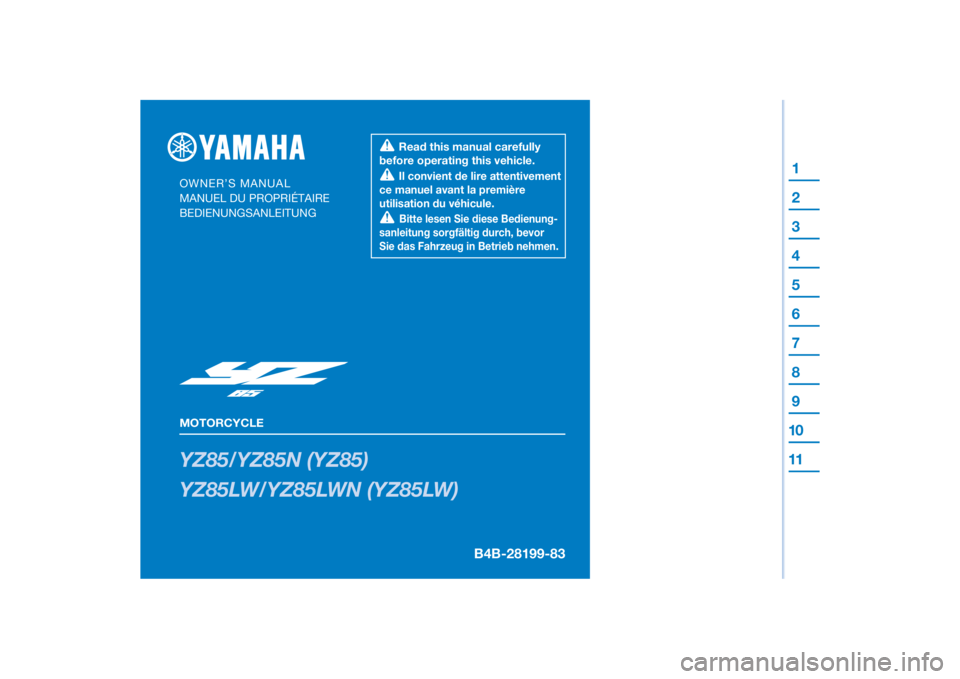 YAMAHA YZ85 2022  Owners Manual 