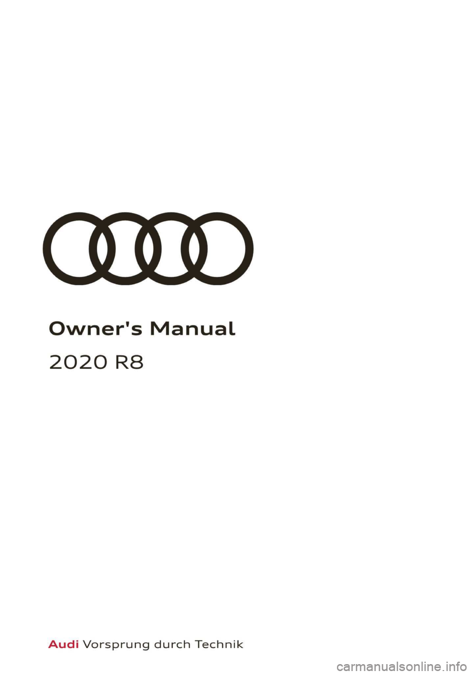AUDI R8 COUPE 2020  Owners Manual 