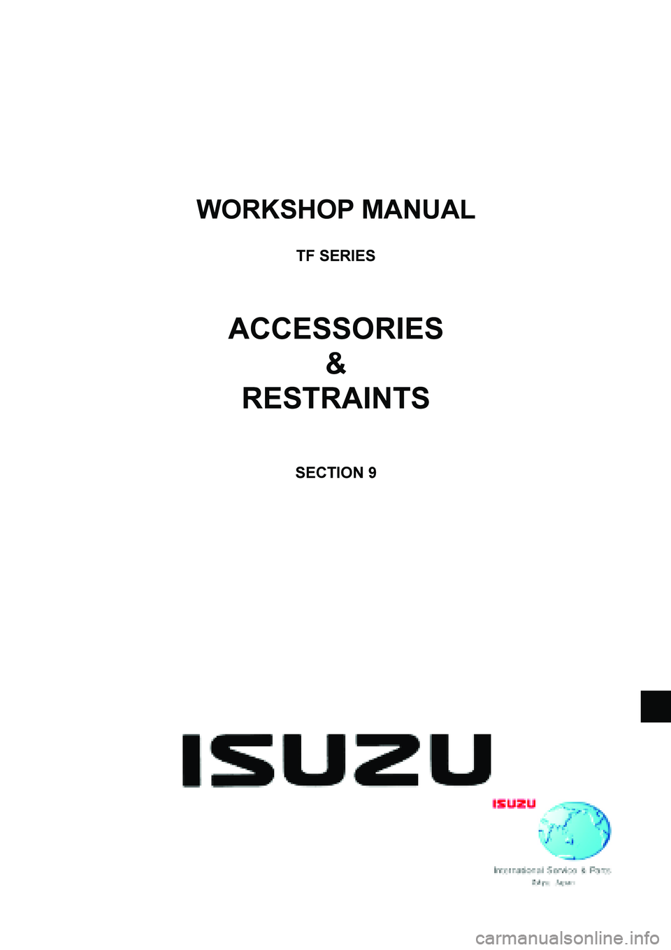 ISUZU TF SERIES 2004  Workshop Manual 