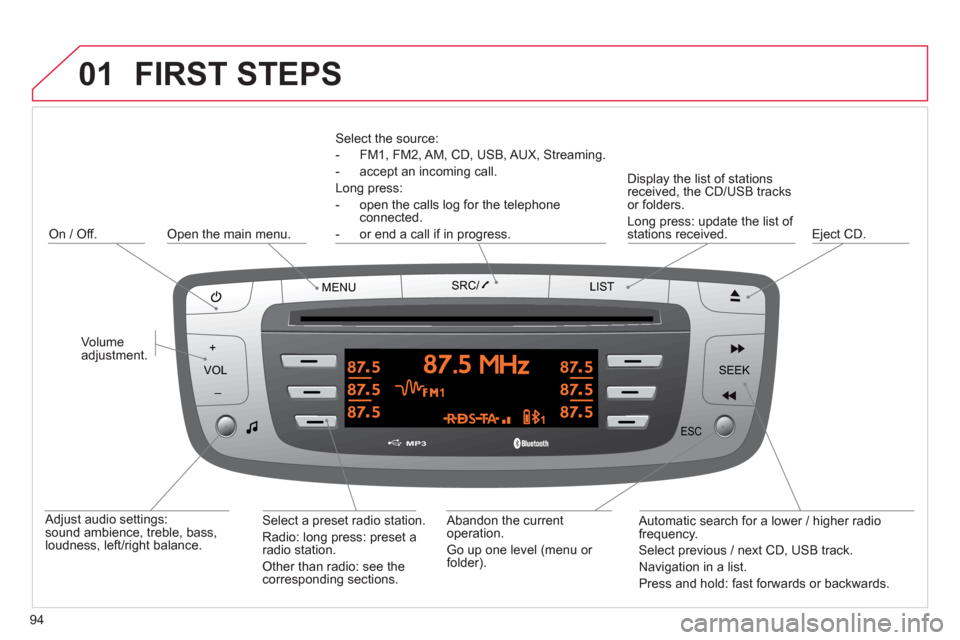Radio Citroen C1 2012 1.G Owner's Manual (140 Pages)